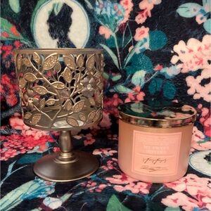 BBW candle & pedestal candle holder